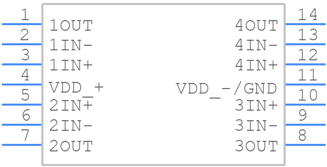 TLC2254QPWRG4Q1 - Texas Instruments - PCB symbol