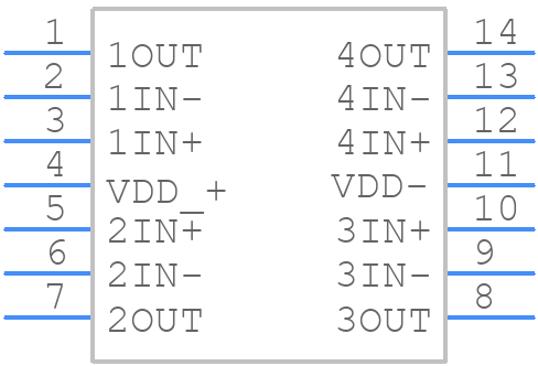 TLC2274MJ - Texas Instruments - PCB symbol
