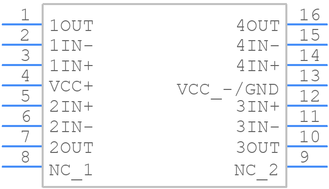TLE2024QDWRG4Q1 - Texas Instruments - PCB symbol