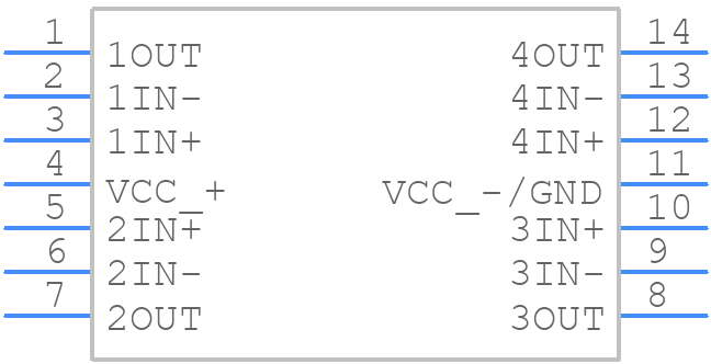 TLE2024AMJB - Texas Instruments - PCB symbol