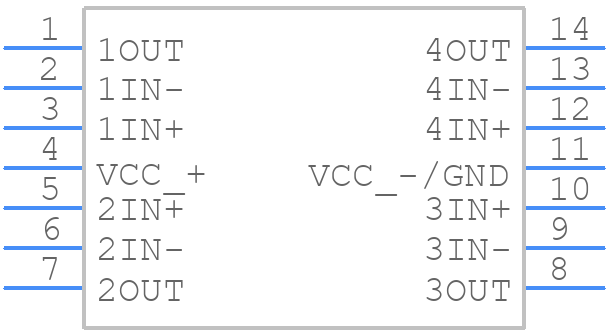 TLE2024MJB - Texas Instruments - PCB symbol