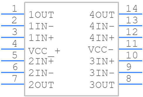 TLE2064AMJ - Texas Instruments - PCB symbol
