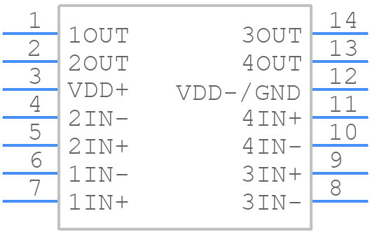 TLV2354IDR - Texas Instruments - PCB symbol