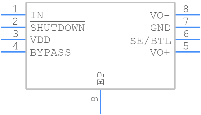 TPA0211DGN - Texas Instruments - PCB symbol