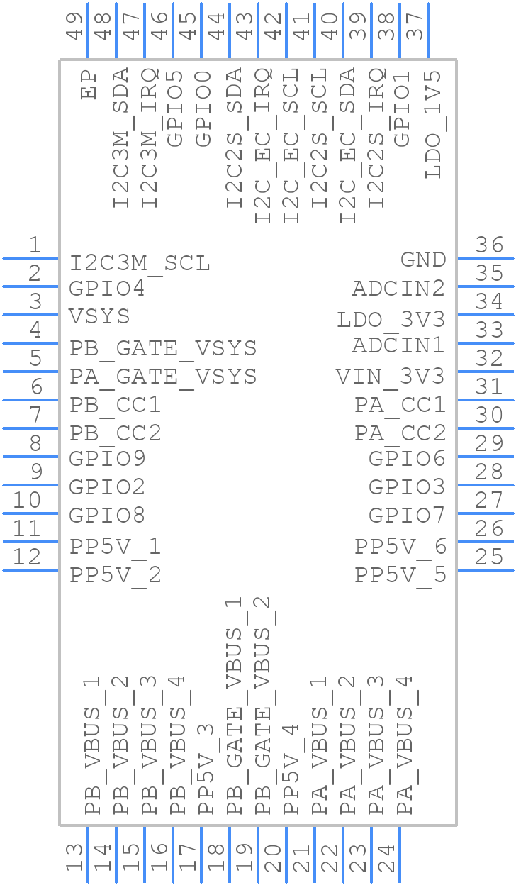 TPS65994AERSLR - Texas Instruments - PCB symbol