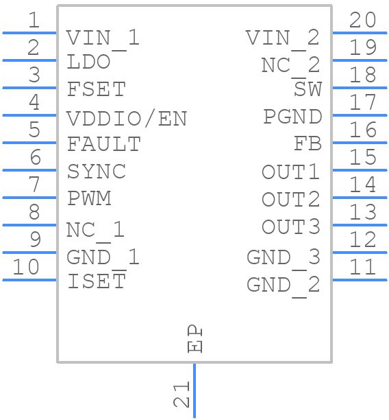 TPS92380PWPR - Texas Instruments - PCB symbol