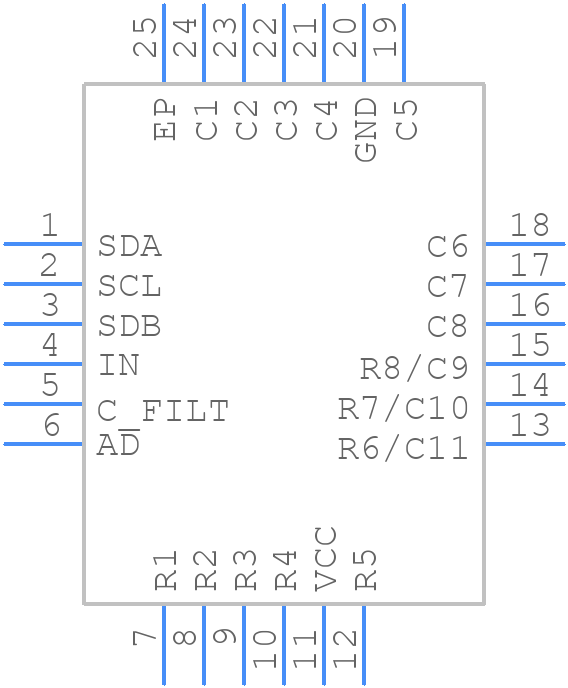 IS31FL3730-QFLS2-TR - Lumissil Microsystems - PCB symbol