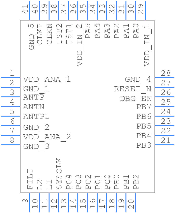 AXM0F343-64-1-TX40 - onsemi - PCB symbol