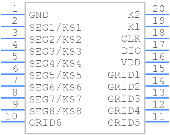 TM1637 - TITAN MICRO ELECTRONICS - PCB symbol