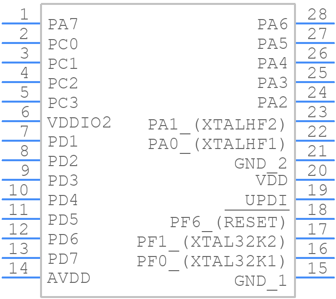 AVR64DB28-I/SS - Microchip - PCB symbol