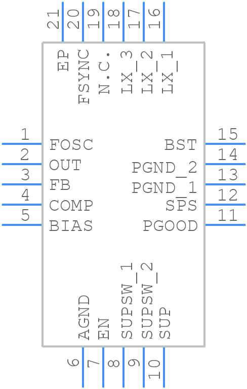 MAX17243ETPA+T - Analog Devices - PCB symbol