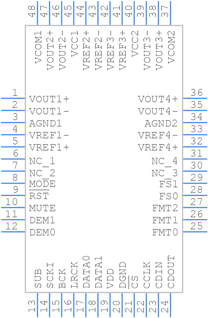 PCM4104PFBRG4 - Texas Instruments - PCB symbol