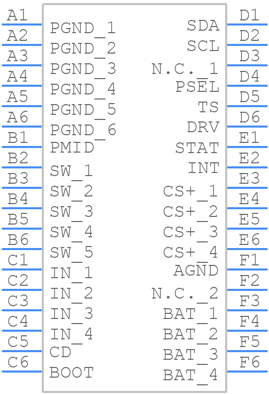 BQ24187YFFT - Texas Instruments - PCB symbol