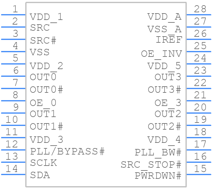 PI6C20400ALEX - Diodes Incorporated - PCB symbol
