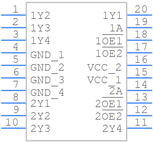 CDC208NS - Texas Instruments - PCB symbol