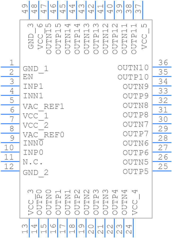 CDCLVD2108RGZT - Texas Instruments - PCB symbol