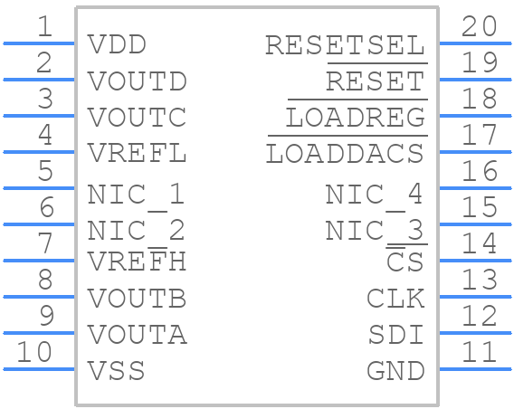 DAC7615E/1K - Texas Instruments - PCB symbol