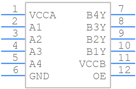 TXU0104DTRR - Texas Instruments - PCB symbol
