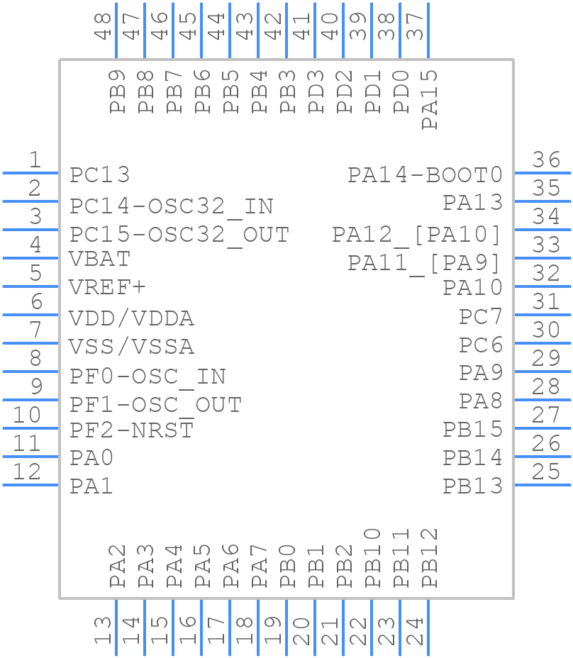 STM32G071CBT7 - STMicroelectronics - PCB symbol