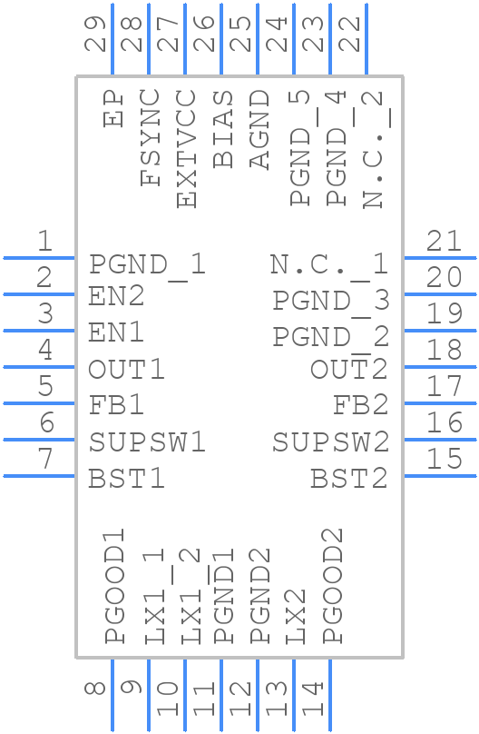 MAX20457ATIF/VY+ - Analog Devices - PCB symbol