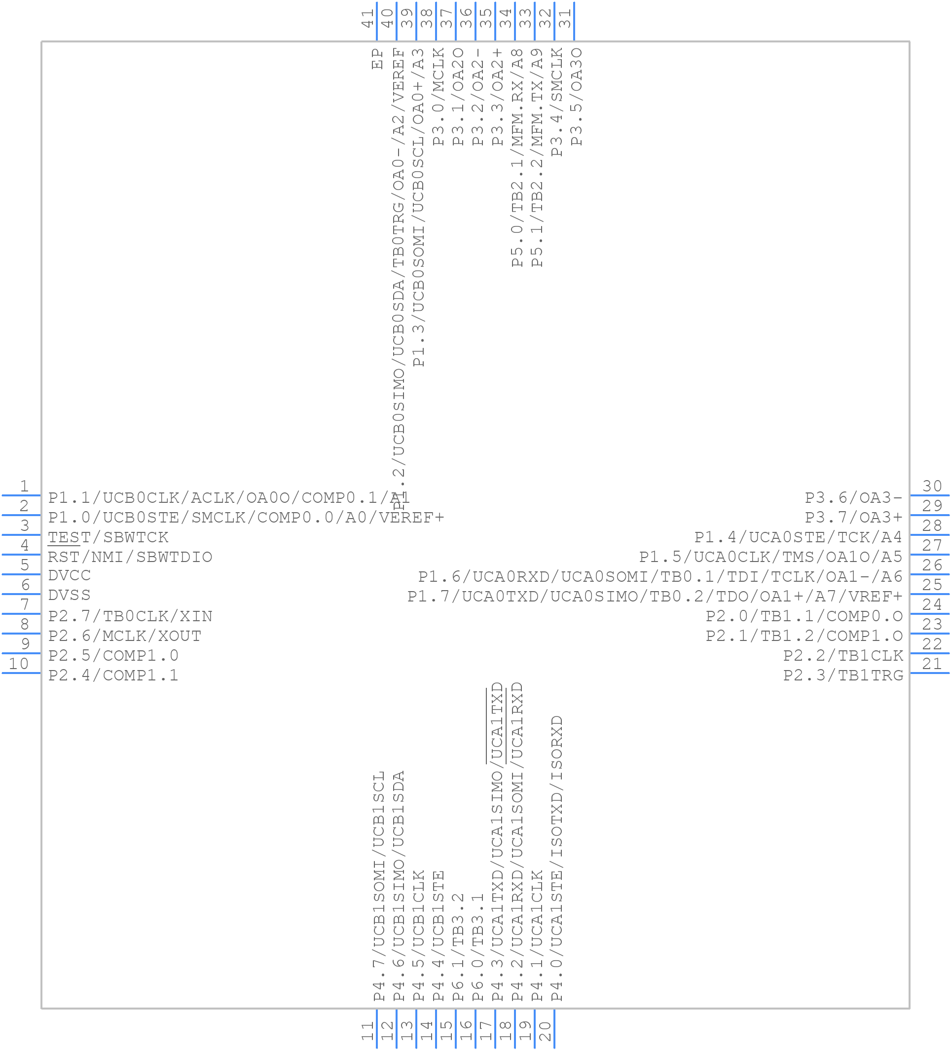 MSP430FR2355TRHAT - Texas Instruments - PCB symbol