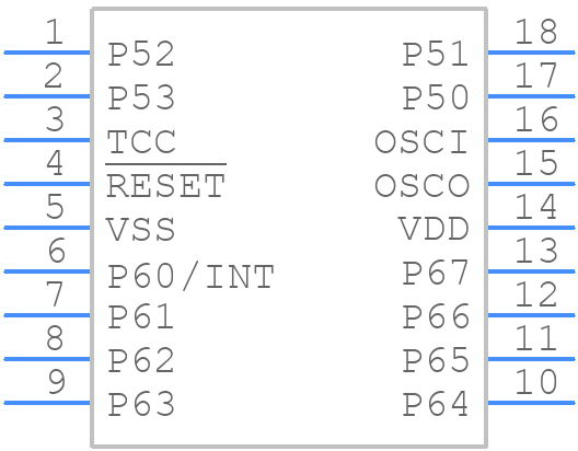EM78P156ELP - ELAN Microelectronics Corp - PCB symbol