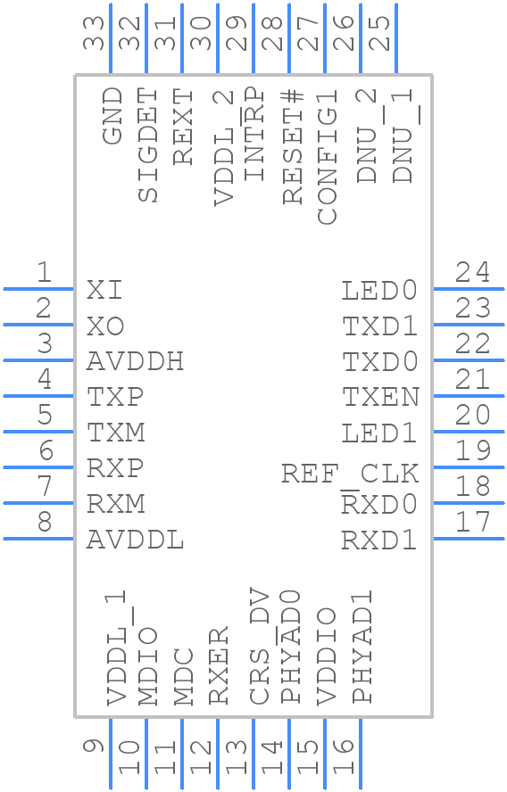 KSZ8061RNBV - Microchip - PCB symbol