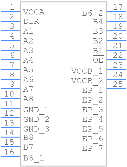 SN74LXC8T245RHLR - Texas Instruments - PCB symbol