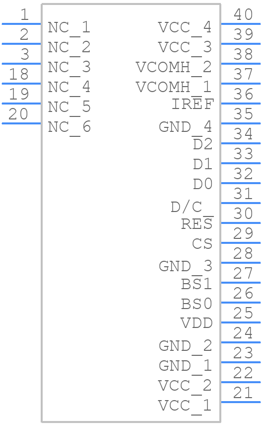 EA OLEDL128-6GGA - Display Visions - PCB symbol