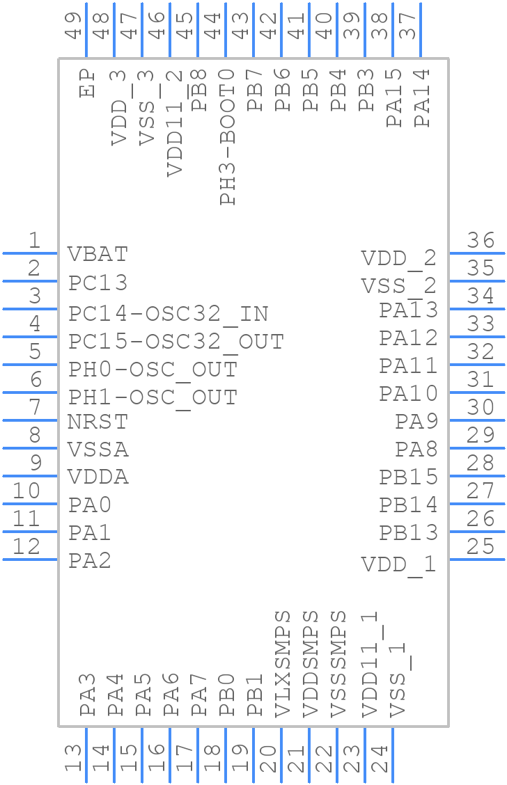 STM32U575CGU6Q - STMicroelectronics - PCB symbol