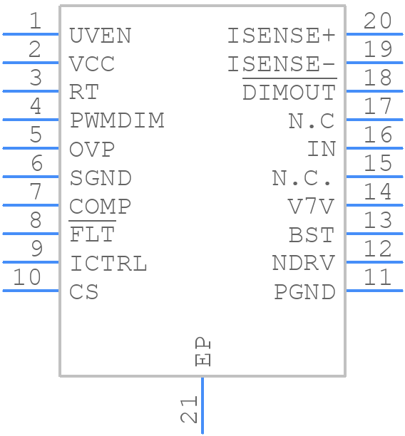 MAX20090BAUP/V+ - Analog Devices - PCB symbol
