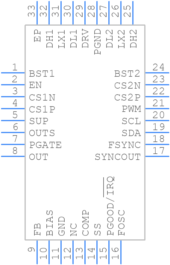 MAX25203ATJA/VY+ - Analog Devices - PCB symbol