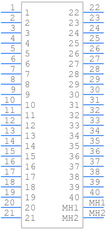 FX2C-40P-1.27DSAL(71) - Hirose - PCB symbol
