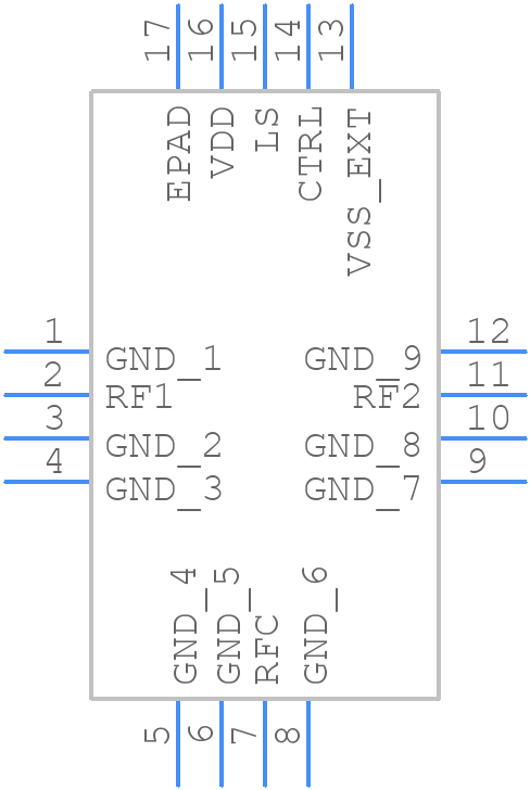 PE42553A-Z - Peregrine Semiconductor - PCB symbol