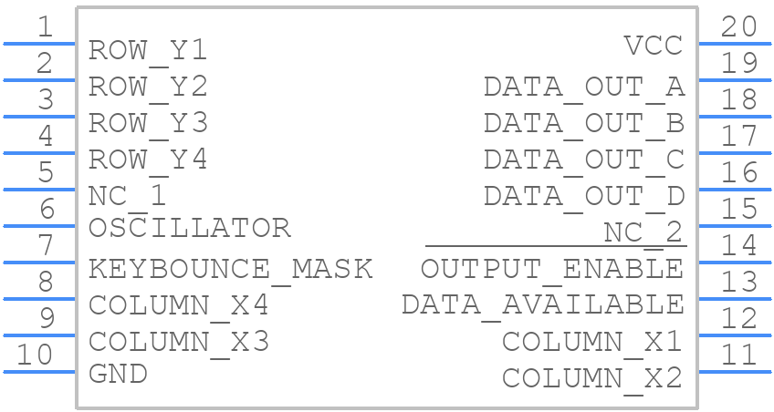MM74C922M/NOPB - Texas Instruments - PCB symbol
