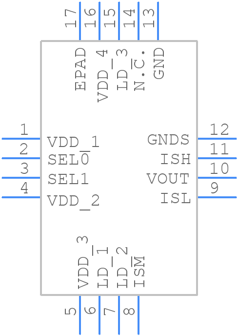 MAX40016ATE+ - Analog Devices - PCB symbol