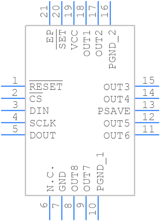 MAX4822ETP+T - Analog Devices - PCB symbol