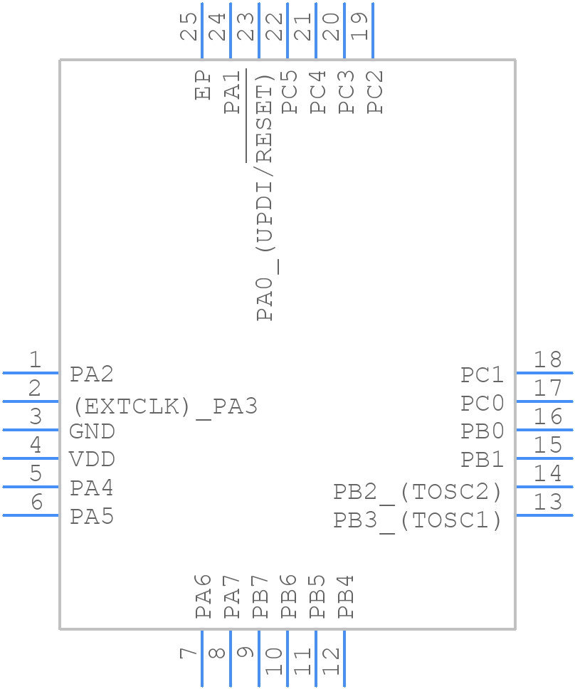 ATTINY827-MF - Microchip - PCB symbol