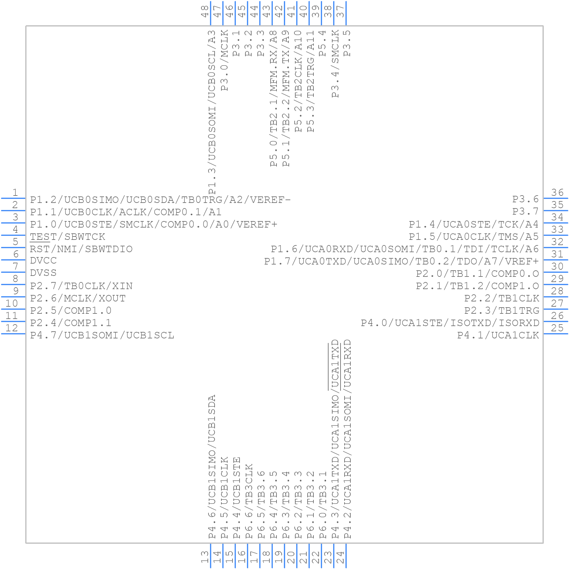 MSP430FR2155TPT - Texas Instruments - PCB symbol