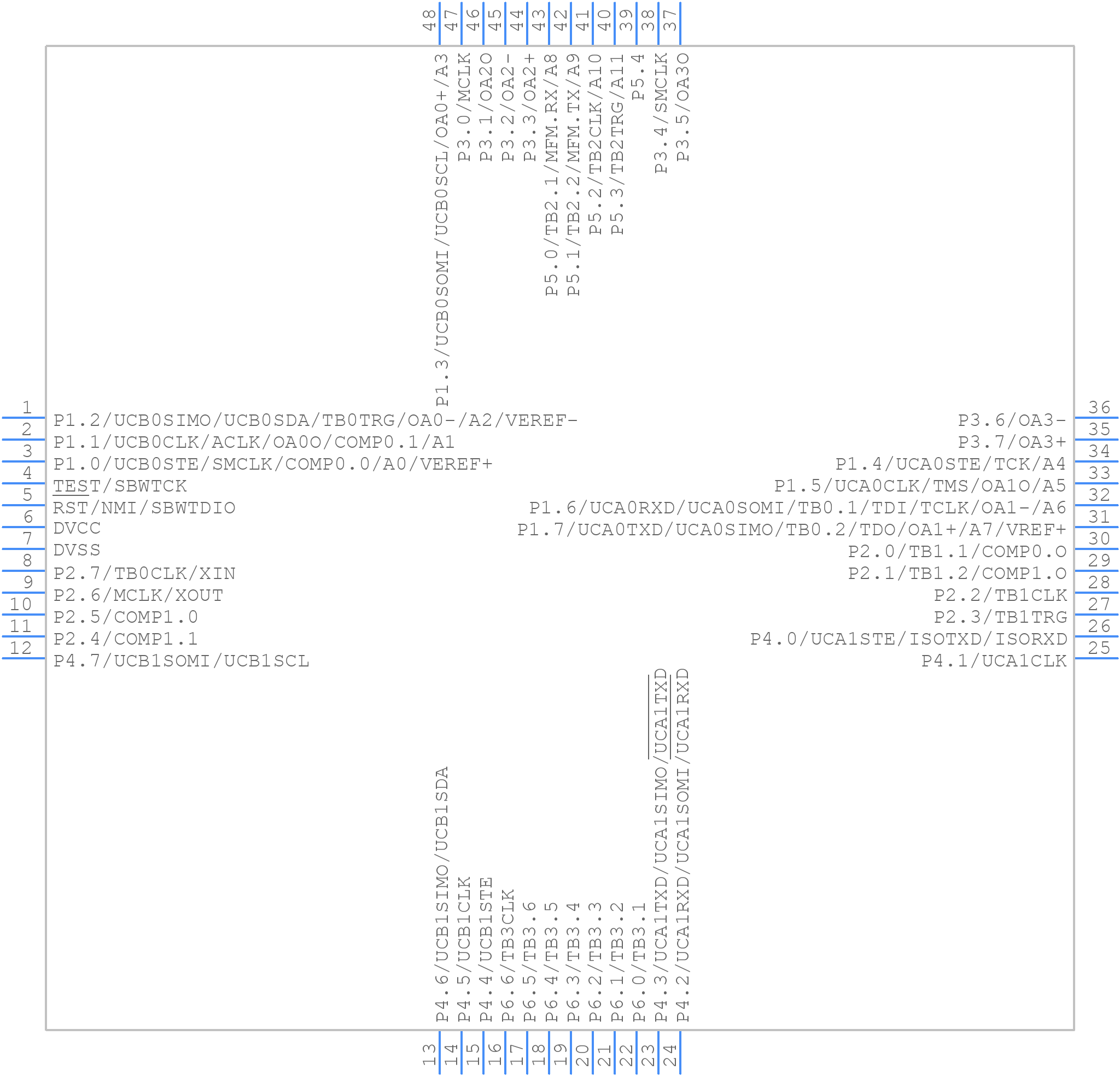 MSP430FR2355TPT - Texas Instruments - PCB symbol