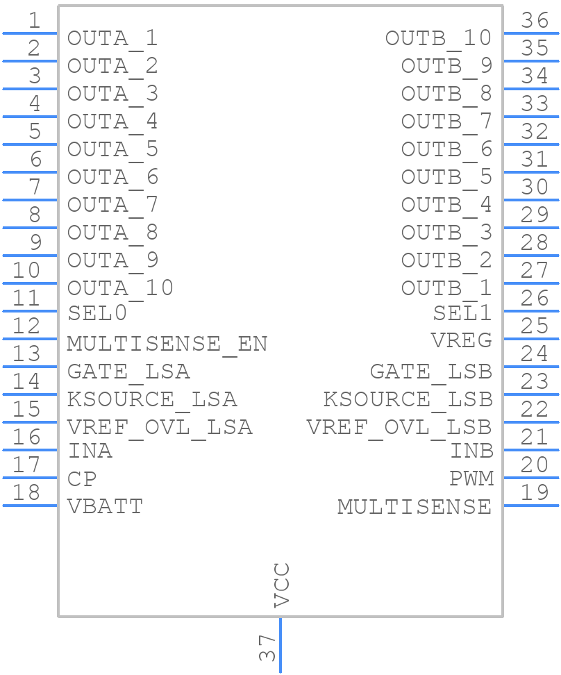 VNHD7008AYTR - STMicroelectronics - PCB symbol