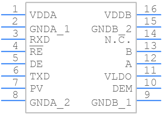 MAX14941GWE+T - Analog Devices - PCB symbol