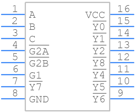 M74HC138RM13TR - STMicroelectronics - PCB symbol