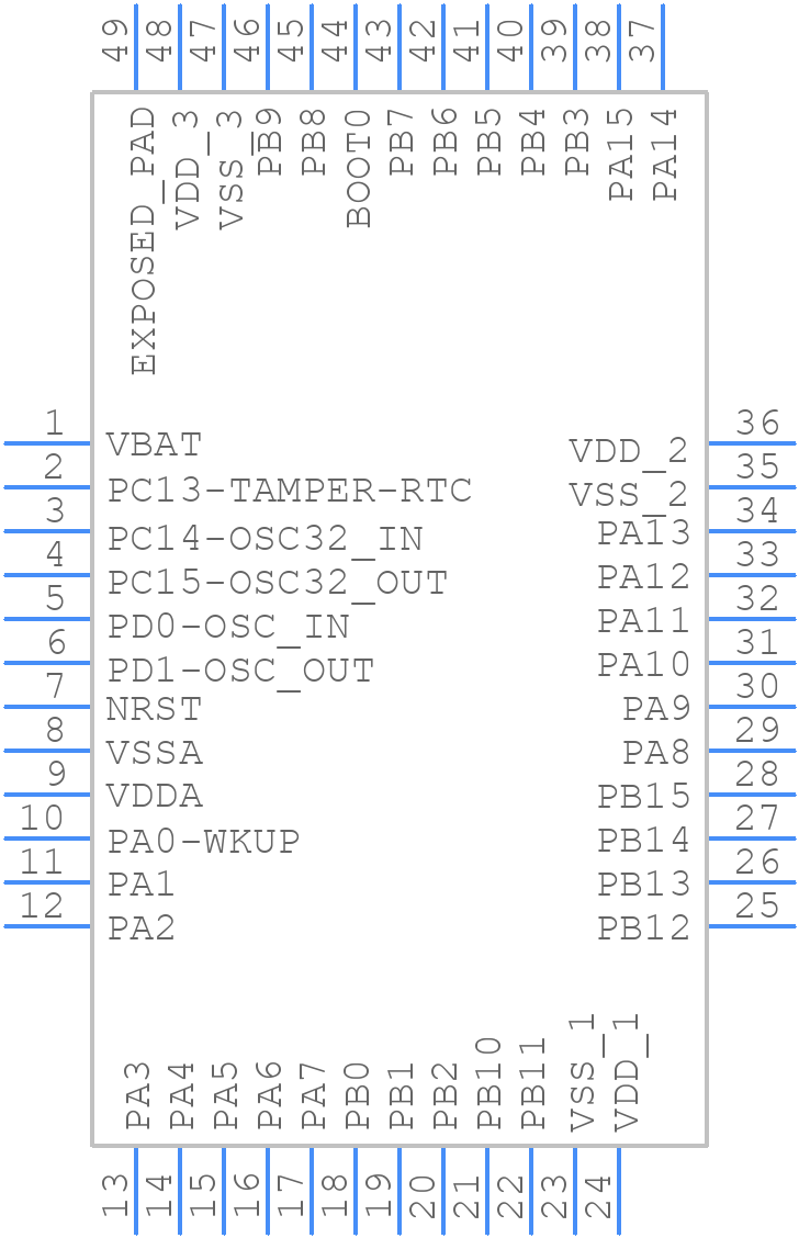 STM32F103C6U6A - STMicroelectronics - PCB symbol