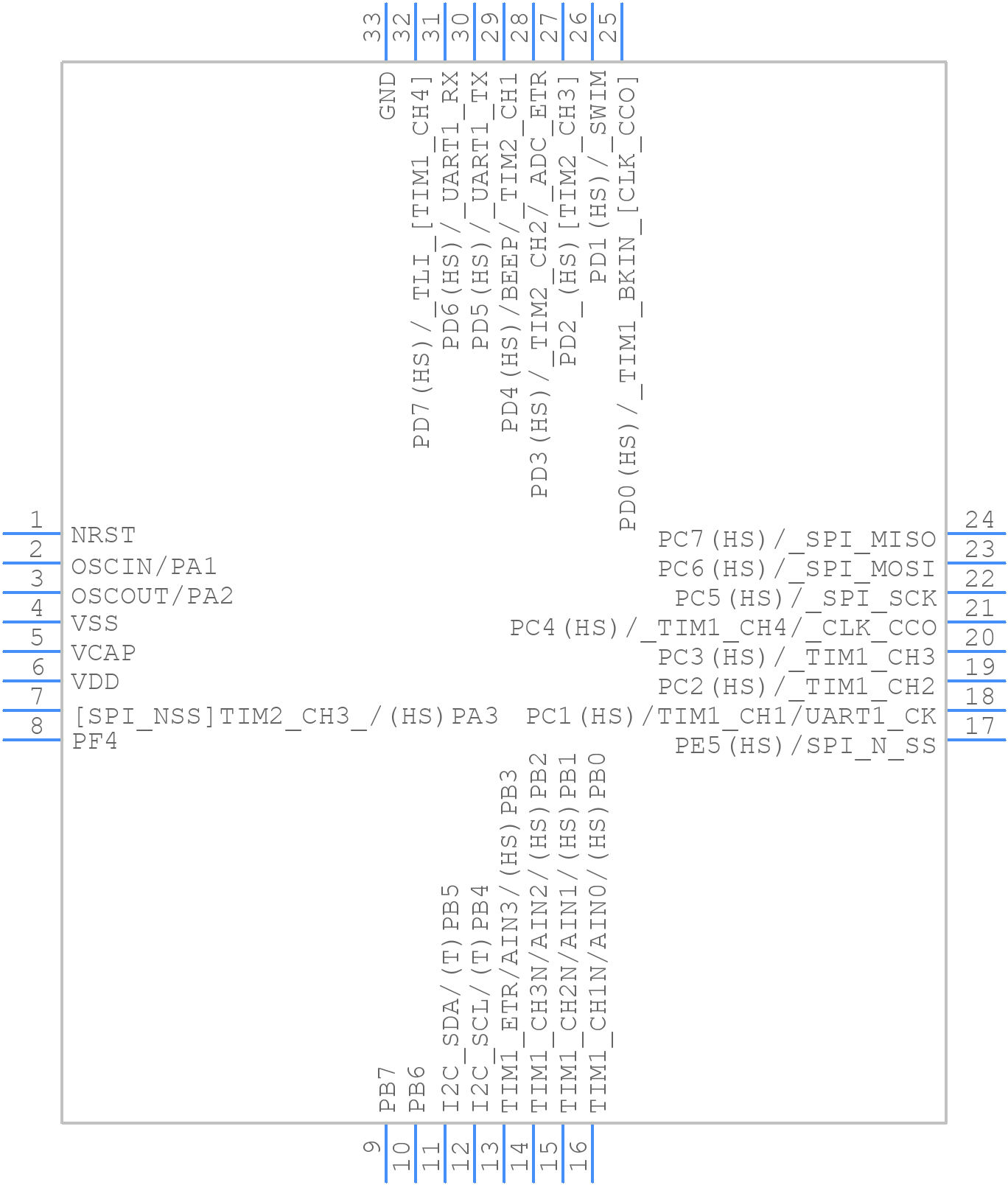 STM8S103K3U6 - STMicroelectronics - PCB symbol