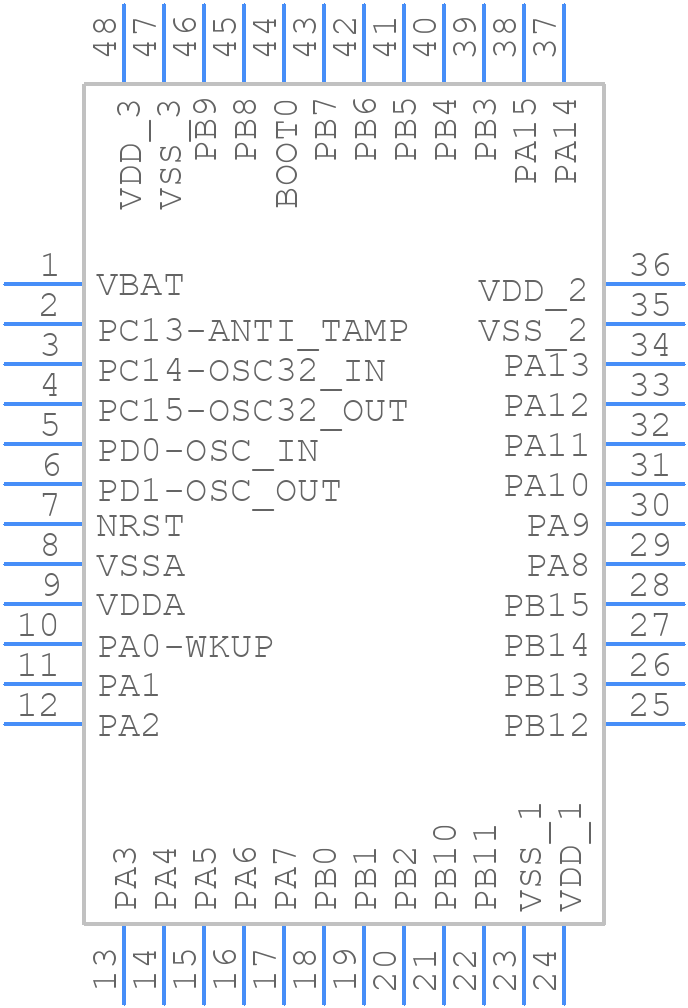 STM32F101C6T6 - STMicroelectronics - PCB symbol