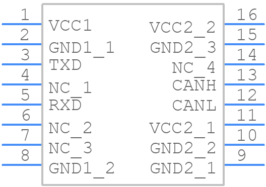 ISO1042BQDWRQ1 - Texas Instruments - PCB symbol