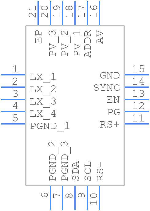 MAX20010DATPQ/V+T - Analog Devices - PCB symbol
