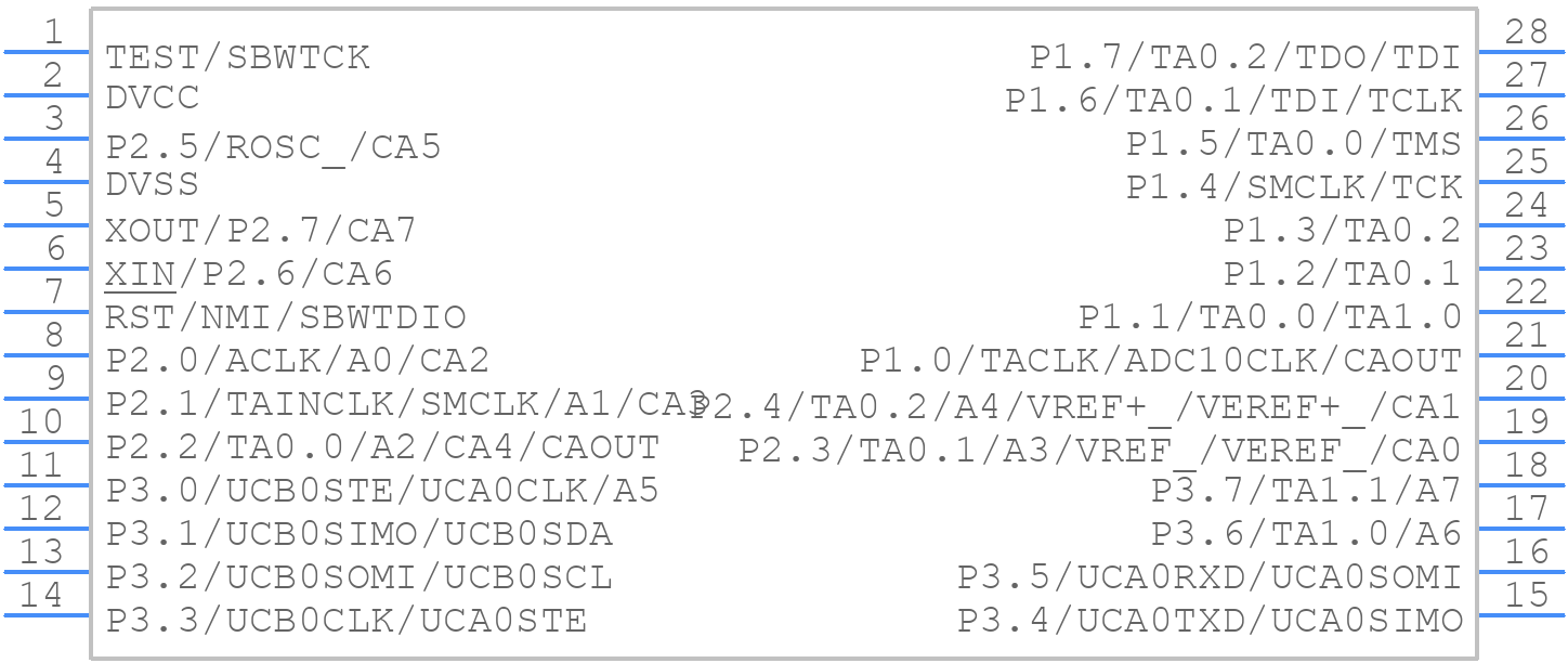 MSP430F2132TPW - Texas Instruments - PCB symbol