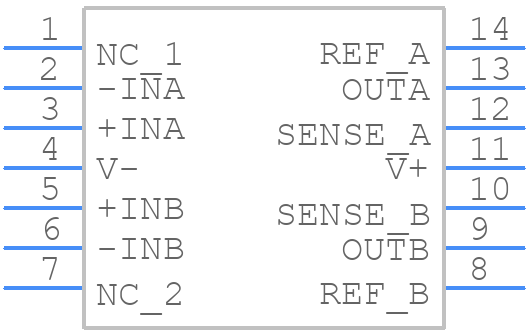 INA2134UAE4 - Texas Instruments - PCB symbol